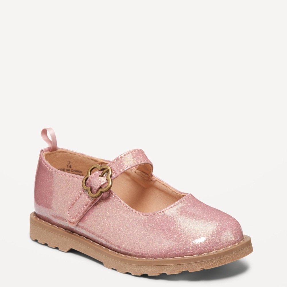 Pink Glitter Kids Mary Jane Shoes